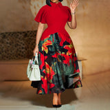 XL-5XL Plus Size Clothes Dresses Women Robes Summer Short Sleeve Street Style Casual 3XL 4XL Big Size Maxi Dress Oversized