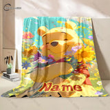 Customized Name Personalized Blanket Winnie The Pooh Printed Blanket Soft and Comfortable Home Travel Adult and Warm Blanket