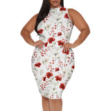 XL-6XL Plus Size Women's Elegant Floral Print Summer Bodycon Dress - Perfect for Garden Parties & Holiday Events