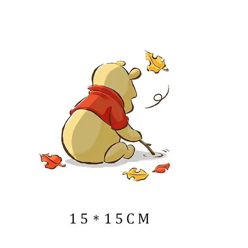 Miniso Co branded IP Winnie The Pooh Heat Transfer Clothes Stickers For Children Iron On Transfer Patches For Clothes Decor