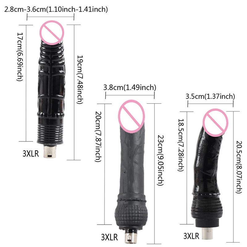 Fredorch Sex Machine Accessories 3XLR Connector Big Dildo Skin Color Dildo Vibrating Dildo Bendable Dildo Heated Dildo Vagina
