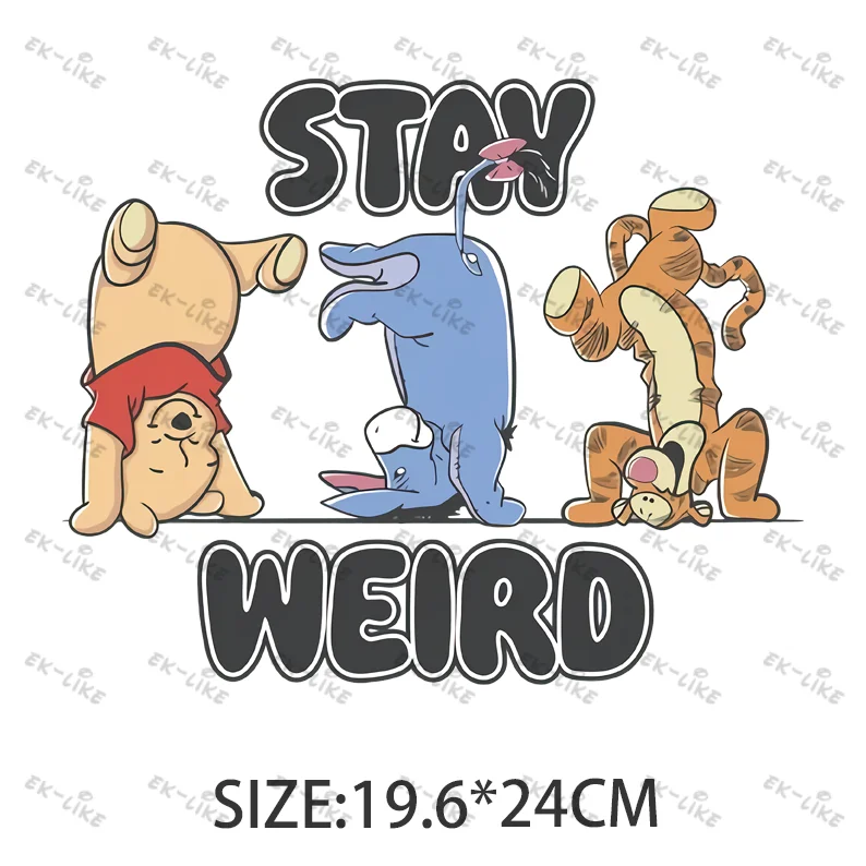 Children's Cartoon Winnie The Pooh Cute Winnie And His Friend Image Ironing Patches Transfer On The Clothes Garment Accessory