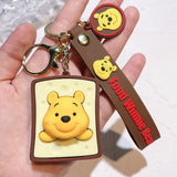 Disney Winnie the Pooh Keychain Anime Cartoon Winnie the Pooh Action Figure Doll Bag Backpack Key Charm Pendant Birthday Gift