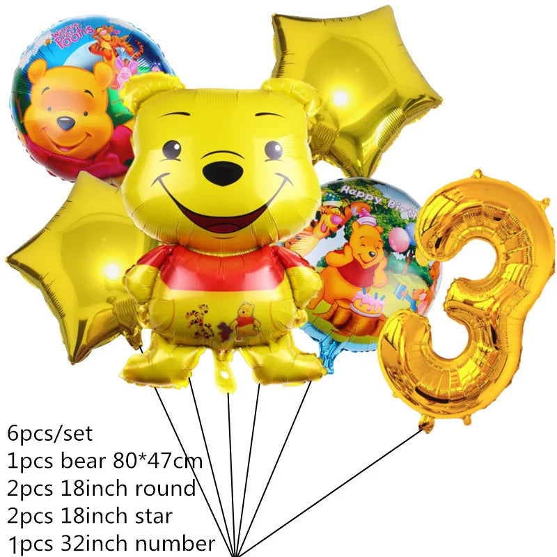 Disney Cartoon Winnie The Pooh Tablecloth Supplies Winnie The Pooh Party Disposable Table Cover Kids Birthday Party Decoration