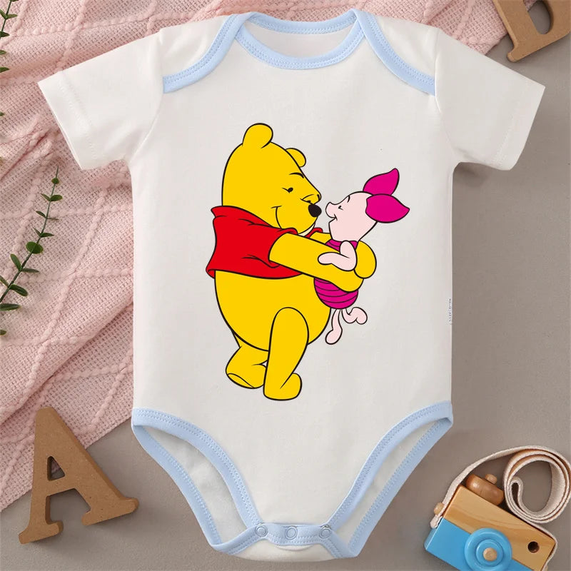 Winnie the Pooh MINISO 100% Cotton Jumpsuit Baby Cloths Onesie Bodysuit for 0 To 12 Months Newborn Best Cute Gift for Baby