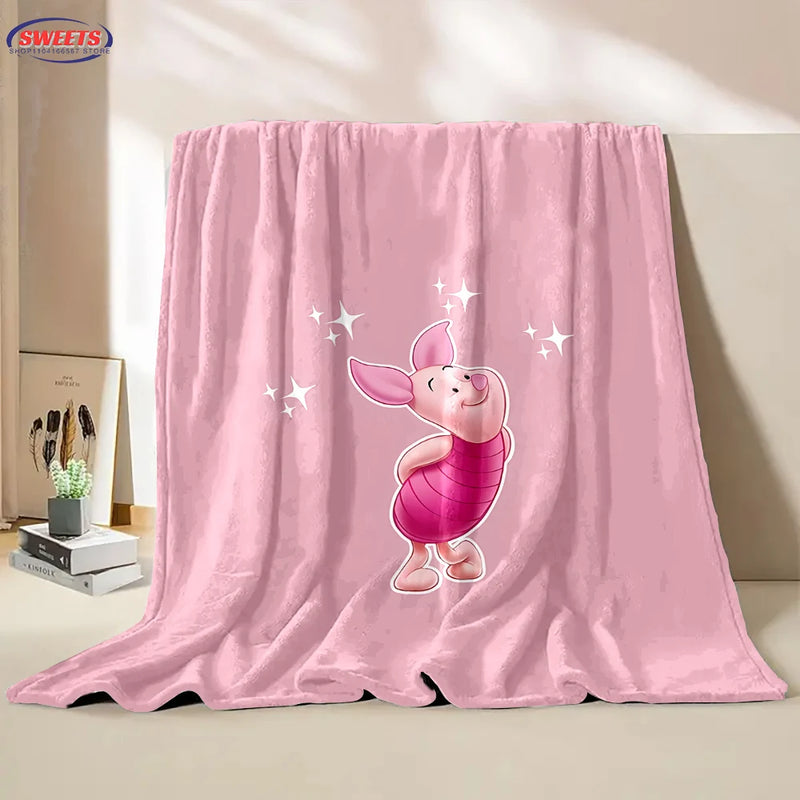 3D Winnie the Pooh Piglet  Cartoon Flannel Blanket for Bed Bedroom Sofa Picnic,Throw Blanket for Cover Outdoor Leisure Nap Gifts