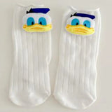 Newborn Baby Boys Girls Rompers+Sock+Hat 3pcs Set Cartoon Mickey Pooh Donald Duck Print Cotton Clothes Jumpsuit Infant Bodysuits