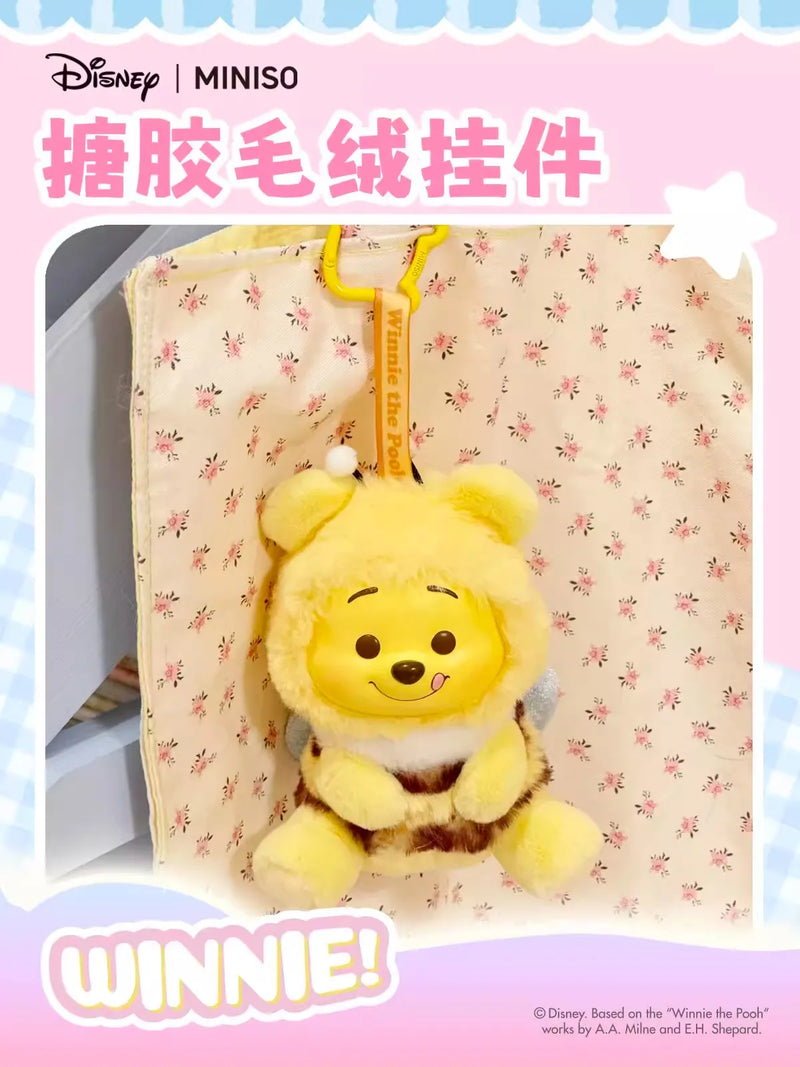 Original Winnie The Pooh Naughty Party Vinyl Face Doll Blind Box Cute Puffy Figurine Collectible Toy Kawaii Girl Birthday Gift