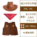 Wild West Cosplay Western Cowboy Cowgirl Costume Halloween Dress Up Clothes for Adult Kids Role Play Party Fancy Outfits Gifts