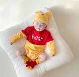 Winnie The Pooh Bear Baby Bodysuit Newborn Long Sleeve Romper Toddler Boys Girls Jumpsuit Clothes K3529