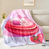 3D Winnie the Pooh Piglet  Cartoon Flannel Blanket for Bed Bedroom Sofa Picnic,Throw Blanket for Cover Outdoor Leisure Nap Gifts