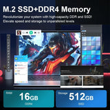 Portable Laptop 15.6inch Intel Celeron N5095 16GB RAM 1TB SSD DDR4 Windows 11 Pro Camera Fingerprint Backlit Keypad Computer PC