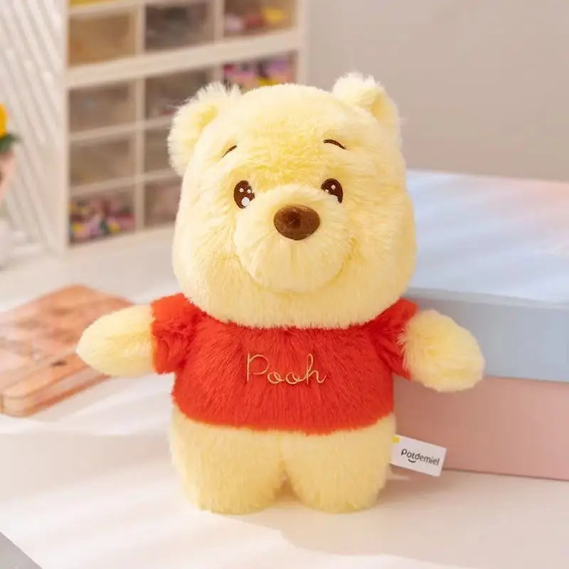 New MINISO Winnie the Pooh series stuffed plush toys, cute cartoon dolls, fun collectibles, perfect birthday gifts for kids.