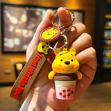 Disney Winnie the Pooh Keychain Anime Cartoon Winnie the Pooh Action Figure Doll Bag Backpack Key Charm Pendant Birthday Gift