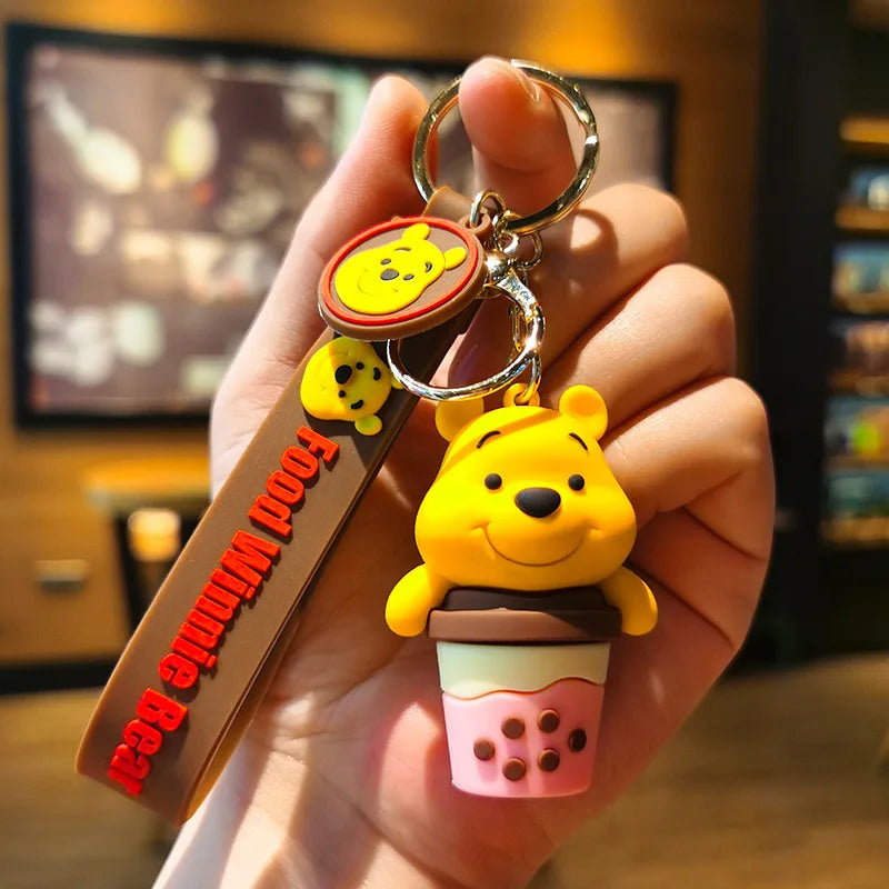 Disney Winnie the Pooh Keychain Anime Cartoon Winnie the Pooh Action Figure Doll Bag Backpack Key Charm Pendant Birthday Gift