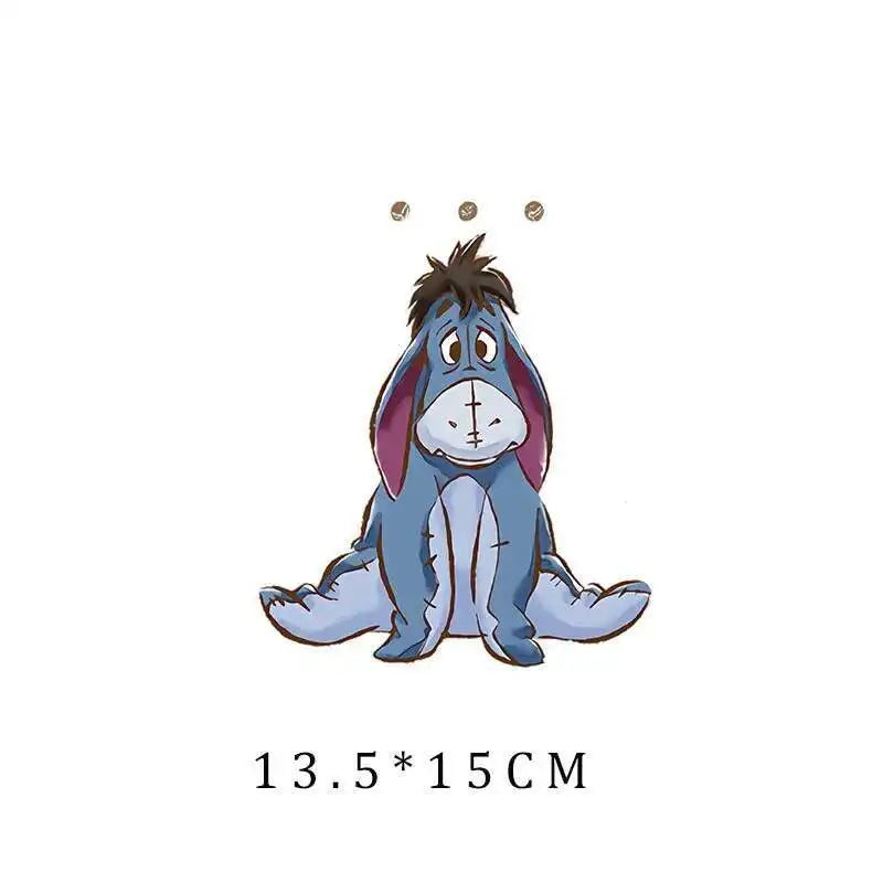 Miniso Co branded IP Winnie The Pooh Heat Transfer Clothes Stickers For Children Iron On Transfer Patches For Clothes Decor