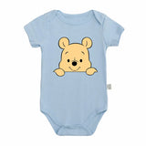 Cartoon Winnie the Pooh Print Baby Clothes Cotton Bodysuit Summer Short Sleeve Newborn Boys Girls Jumpusuit