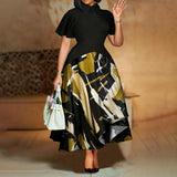 XL-5XL Plus Size Clothes Dresses Women Robes Summer Short Sleeve Street Style Casual 3XL 4XL Big Size Maxi Dress Oversized