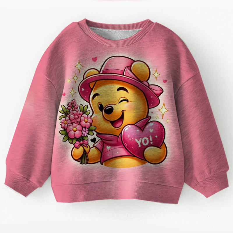 Autumn Winter Winnie the Pooh 3D Printed Kids Teen Round Neck Sweatshirt Set New Arrival Fashion Hot Sale Cute