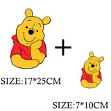 Winnie the Pooh Bear Cartoon Patches for Clothes Heat Transfer Thermal Stickers DIY Kids T shirt Iron on for Women Appliqued