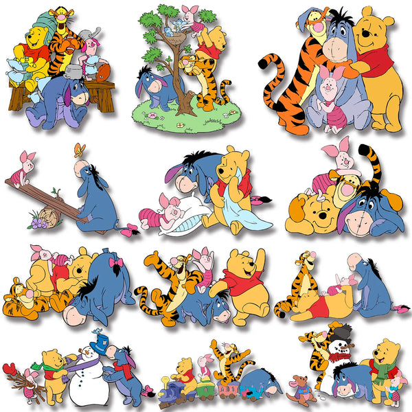 Winnie the Pooh  Clothing Thermoadhesive Patches High quality adhesive backing Iron-on Cartoon Stickers Cheap  DIY Appliques