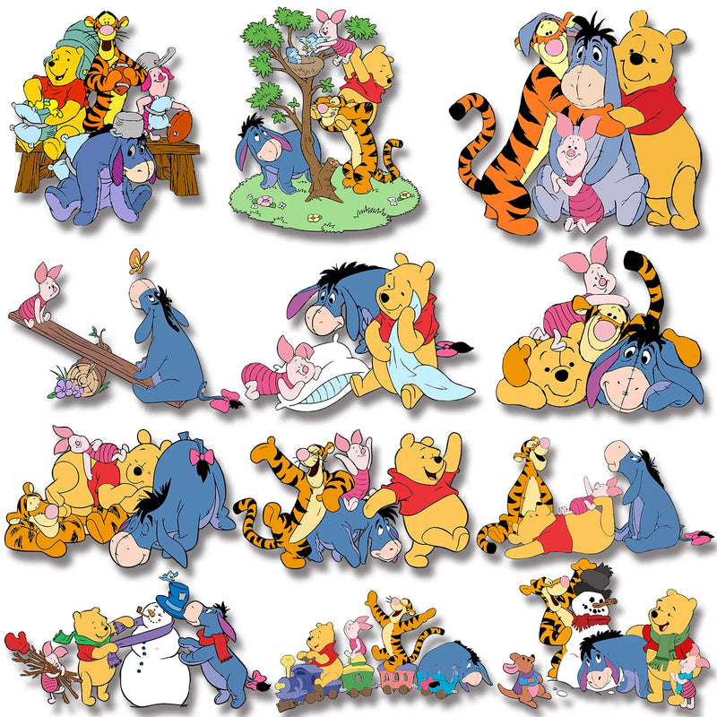 Winnie the Pooh  Clothing Thermoadhesive Patches High quality adhesive backing Iron-on Cartoon Stickers Cheap  DIY Appliques