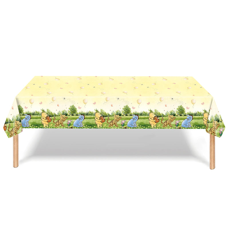 Winnie the Pooh Party Tablecloth Kids Birthday Supplies Winnie the Pooh  Decorations Tablecover for Boys Girls Baby Shower