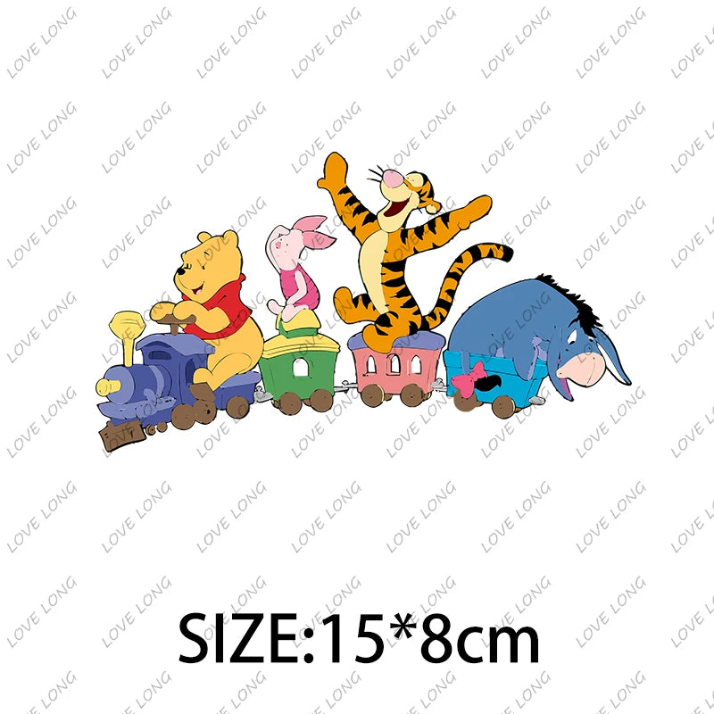 Winnie the Pooh  Clothing Thermoadhesive Patches High quality adhesive backing Iron-on Cartoon Stickers Cheap  DIY Appliques