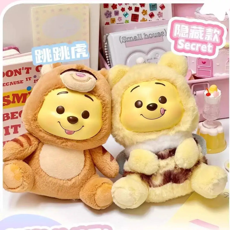 Original Winnie The Pooh Naughty Party Vinyl Face Doll Blind Box Cute Puffy Figurine Collectible Toy Kawaii Girl Birthday Gift