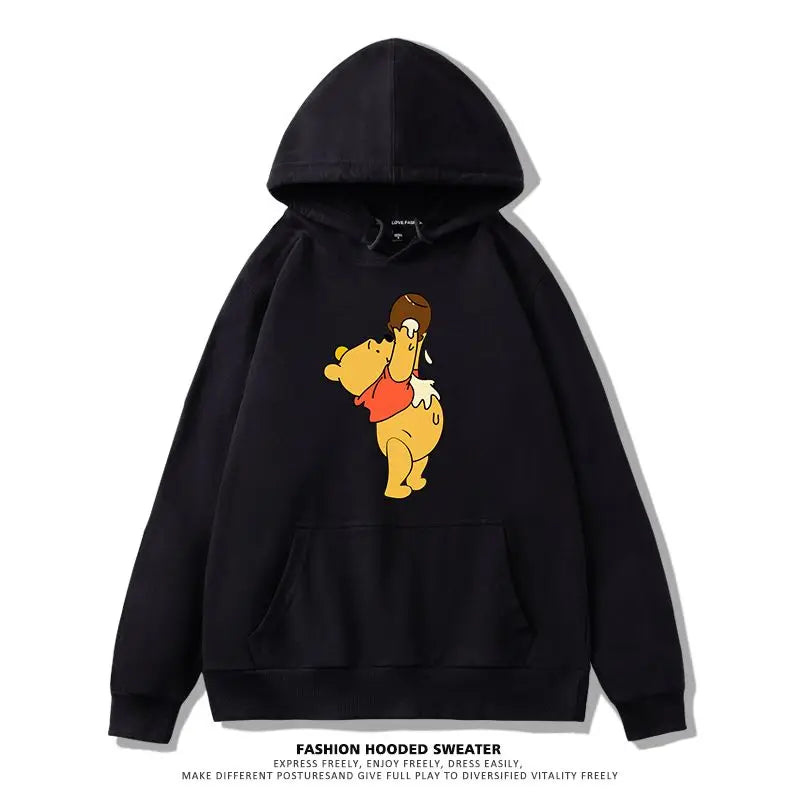 Winnie The Pooh Joint Hooded Sweater New Spring and Autumn Thin Ins Top Jacket Trendy Men's and Women's Casual Loose Couple Top