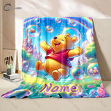 Customized Name Personalized Blanket Winnie The Pooh Printed Blanket Soft and Comfortable Home Travel Adult and Warm Blanket