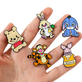 5 Pcs Cute cartoon soft Winnie the Pooh Brooch Winnie the Pooh and Tigger Metal Badges Bunny pin accessories