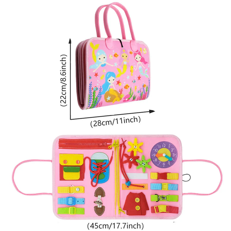 Montessori Toys Busy Board Sensory Activity Developing Board for Motor Skills,Learning Board for Toddlers  Christmas Gift