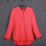 Plus Size Blouse Clothing Women Long Sleeve Shirt Chiffon Blouse Ladies Top blusa feminina S-5XL