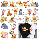 Miniso Co branded IP Winnie The Pooh Heat Transfer Clothes Stickers For Children Iron On Transfer Patches For Clothes Decor
