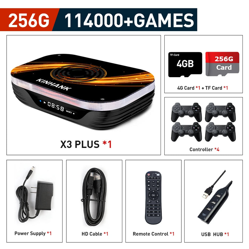 Super Console X4 Plus Retro Game Console For PSP/PS1/N64/Sega Saturn/DC 114000+ Games4K/8K HD TV Box Video Game Player Dual Wifi