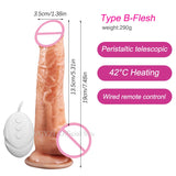 10.6in Long Realistic dildo Black vibrator penis telescopic Swing Heating silicone dildo remote control Dildo Vibrator for wome