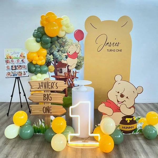 78pcs Cartoon Winnie the Pooh Bee Jar Foil Balloons Winnie The Pooh Theme Kids Birthday Party Decora Baby Shower Supplies Toys