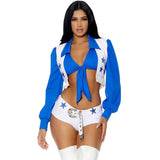 Sexy Cowboys Cheerleader Costume Women Adult High School Girl Cheerleading Sports Meeting Uniform Top Amp Shorts Set Carnival