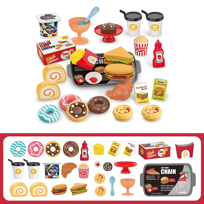 Children's toys: Pretend play, barbecue, fast food, pizza, sushi, afternoon tea, desserts, kitchen food, toy sets