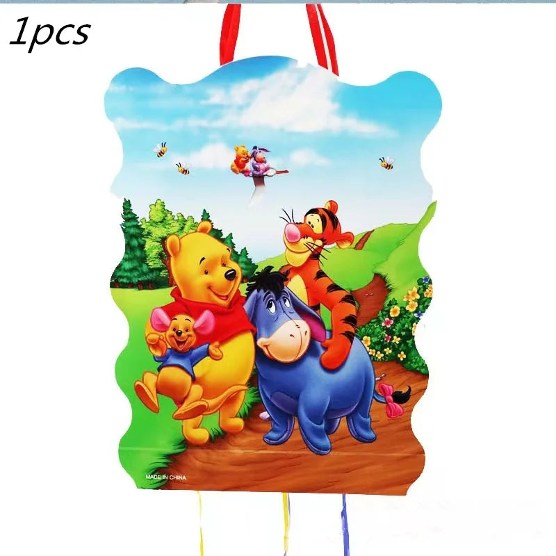Disney Cartoon Winnie The Pooh Tablecloth Supplies Winnie The Pooh Party Disposable Table Cover Kids Birthday Party Decoration