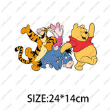 Winnie the Pooh  Clothing Thermoadhesive Patches High quality adhesive backing Iron-on Cartoon Stickers Cheap  DIY Appliques