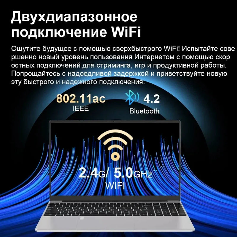 Portable Laptop 15.6inch Intel Celeron N5095 16GB RAM 1TB SSD DDR4 Windows 11 Pro Camera Fingerprint Backlit Keypad Computer PC