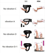 Strap On Realistic Double Dildo Pants For Woman Men Couples Dildo Panties For Lesbian Gay Flesh purple Vibrator Dildo For Gay