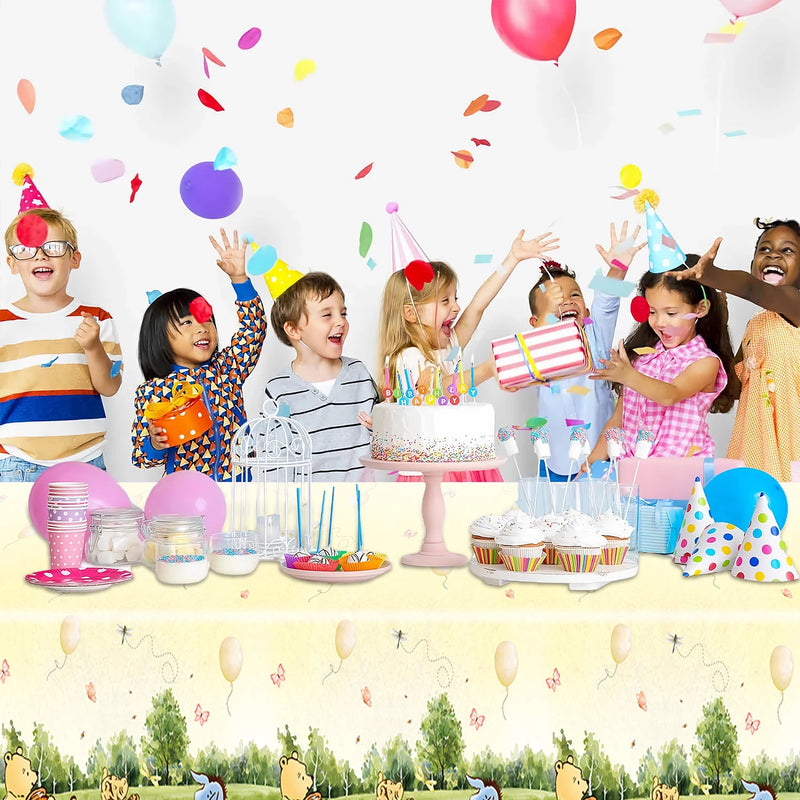 Winnie the Pooh Party Tablecloth Kids Birthday Supplies Winnie the Pooh  Decorations Tablecover for Boys Girls Baby Shower