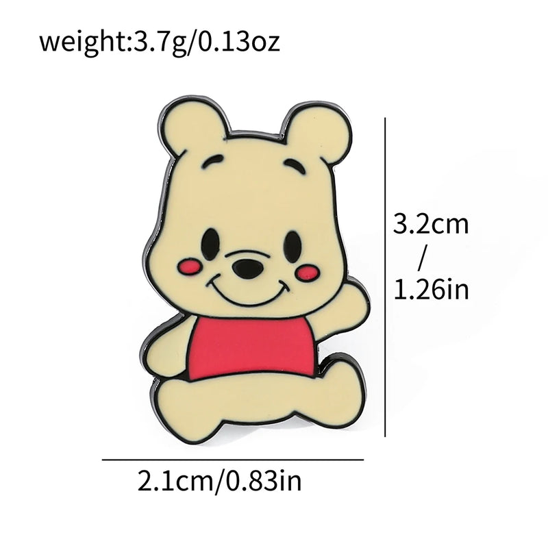 5 Pcs Cute cartoon soft Winnie the Pooh Brooch Winnie the Pooh and Tigger Metal Badges Bunny pin accessories
