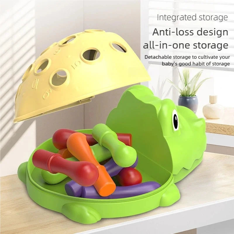 Children's Educational Toys Include Crocodile Inserts, Color and Number Matching, and Finger Fine Movement Exercises to Increase Children's Visual Perception of Color
