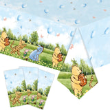Winnie the Pooh Party Tablecloth Kids Birthday Supplies Winnie the Pooh  Decorations Tablecover for Boys Girls Baby Shower
