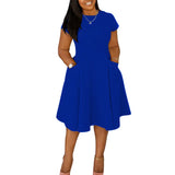 L-4XL Plus Size Clothes Dresses Women Robes Spring Summer Short Sleeve Street Style Casual 3XL Big Size Oversized Midi Dress