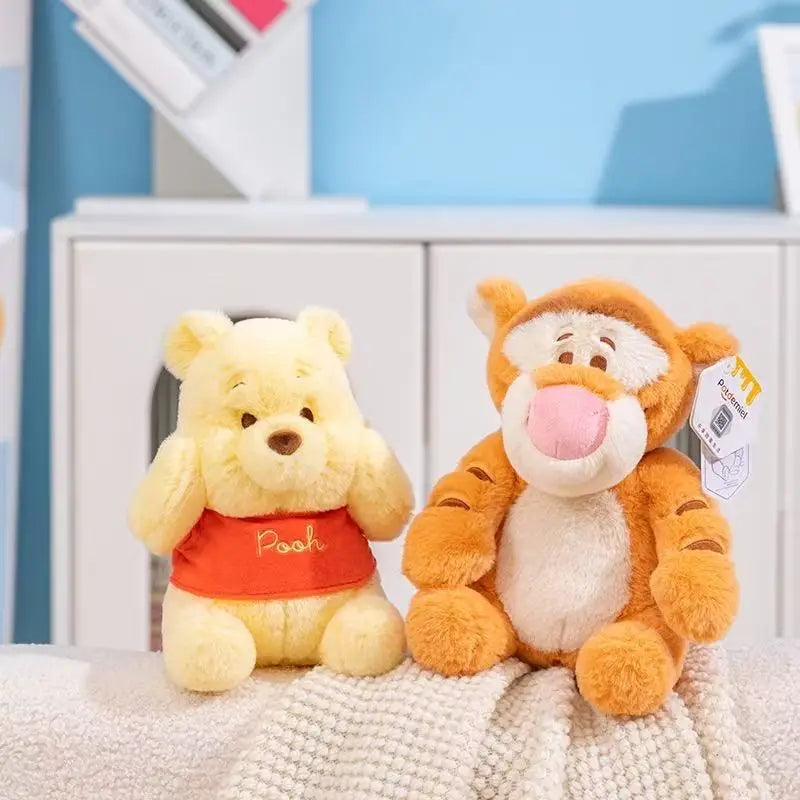 New MINISO Winnie the Pooh series stuffed plush toys, cute cartoon dolls, fun collectibles, perfect birthday gifts for kids.